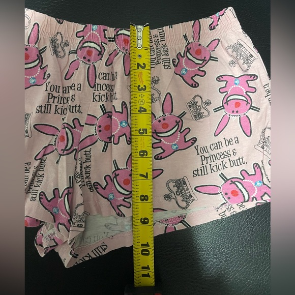 Rare It’s Happy Bunny You Can Be A Princess Pajamas Shorts Size Small Pink - Picture 8 of 9
